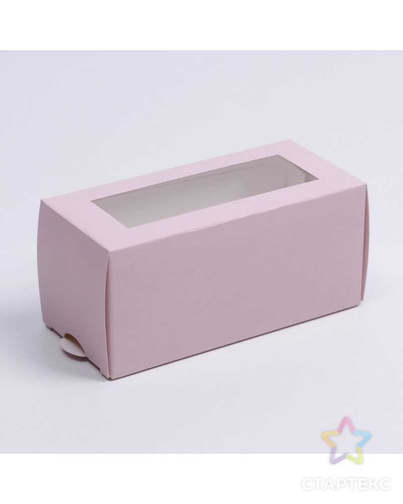 Коробка для макарун «Розовая», 5.5 × 12 × 5.5 см арт. СМЛ-216298-1-СМЛ0007429291 1