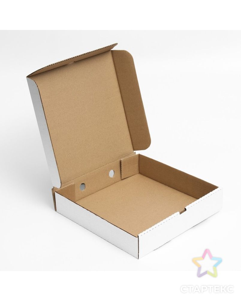 Коробка для пиццы, белая,  30 х 30 х 6 см арт. СМЛ-190489-1-СМЛ0007435027 2