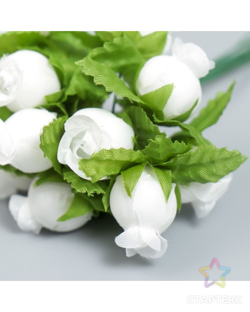 Цветы для декорирования "Роза Бланка" белая 1 букет=12 цветов 10 см арт. СМЛ-227044-1-СМЛ0007445142 3