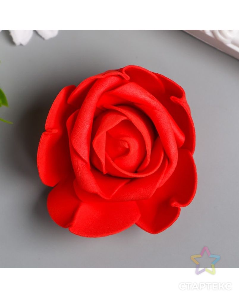 Декор для творчества "Красная роза с защипами на лепестках" d=8 см арт. СМЛ-224737-1-СМЛ0007459464 1
