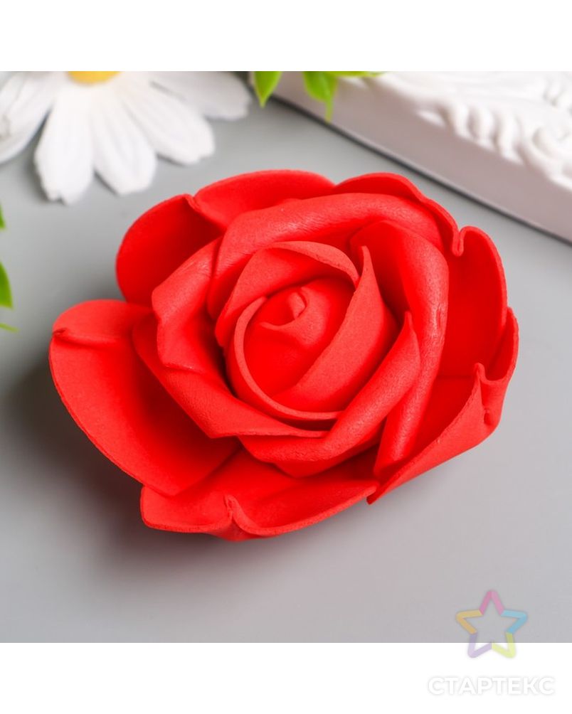 Декор для творчества "Красная роза с защипами на лепестках" d=8 см арт. СМЛ-224737-1-СМЛ0007459464 3