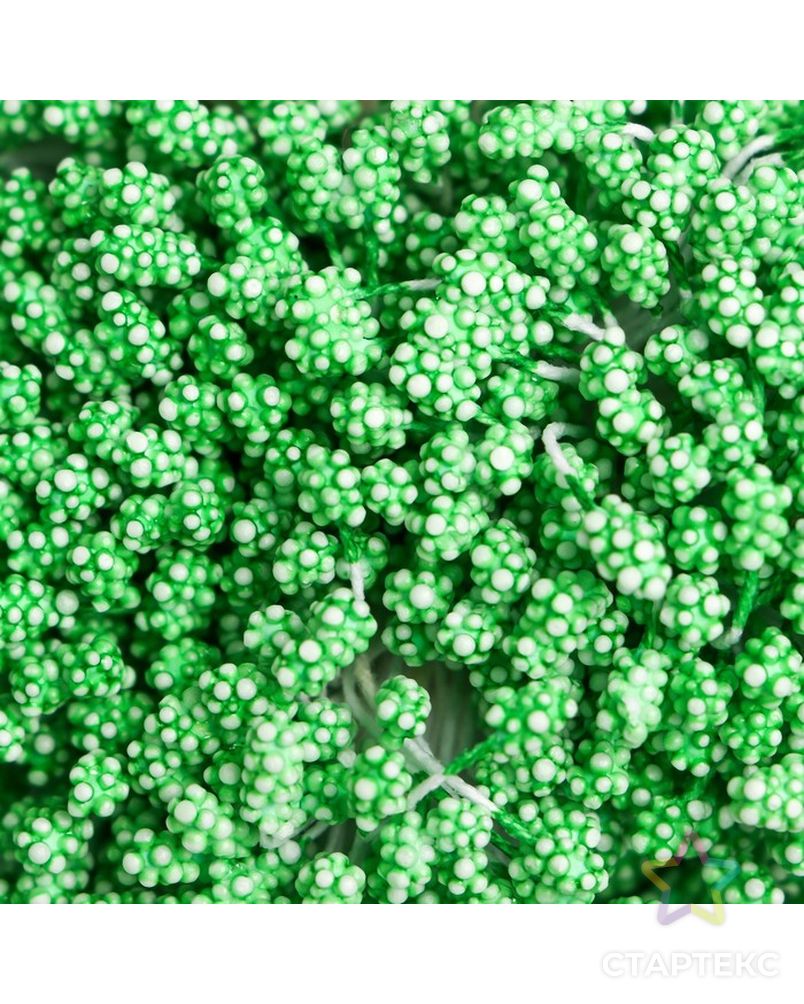 Тычинки для цветов "Капельки пузырьковые зелень" 4х7 мм набор 700 шт длина 6,5 см арт. СМЛ-224749-1-СМЛ0007459477 3