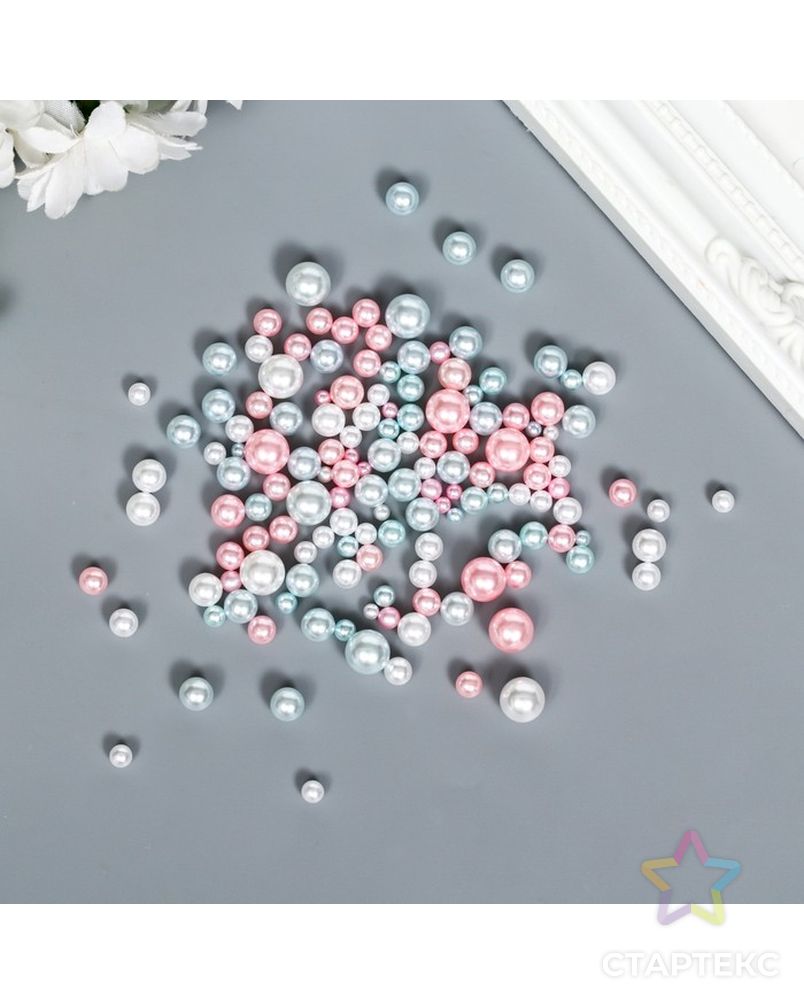 Декор для творчества пластик "Шарики. Розовые мечты. Ассорти" d=1,5-8 мм, набор 10 гр арт. СМЛ-221769-1-СМЛ0007459550 1