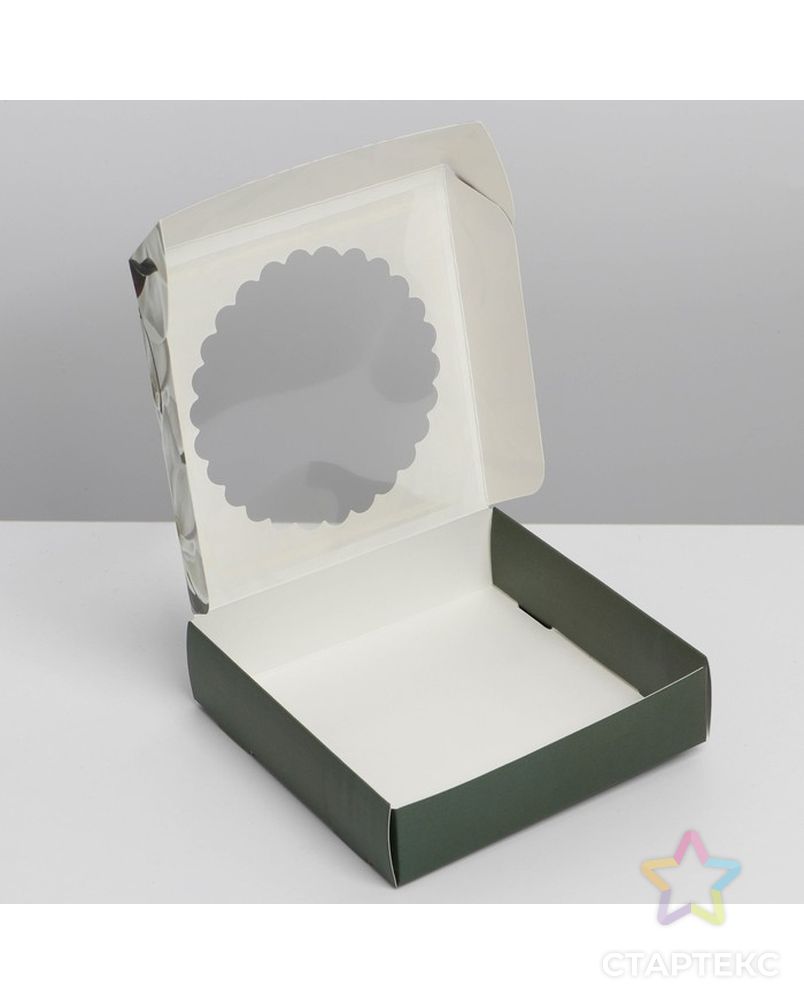 Коробка для макарун с низкими бортами "Манголия" ,11× 11× 3 см арт. СМЛ-224006-1-СМЛ0007474659 3
