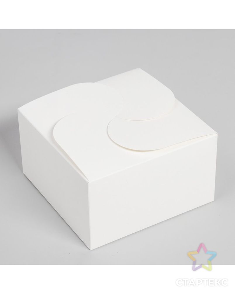 Коробка складная без окна под бенто-торт, белая, 14 х 14 х 8 см арт. СМЛ-190402-1-СМЛ0007479582 1