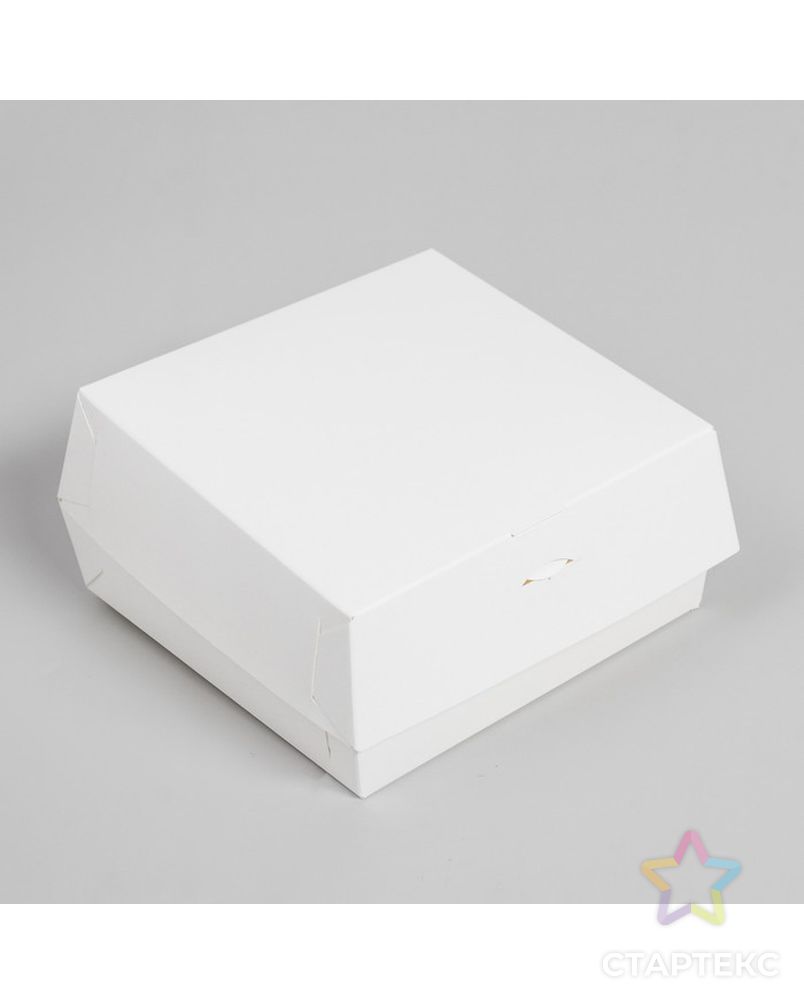 Коробка складная без окна под бенто-торт, белая, 12 х 12 х 7 см арт. СМЛ-190403-1-СМЛ0007479583 1
