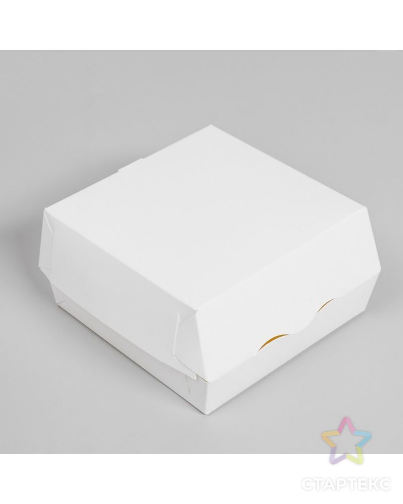 Коробка складная без окна под бенто-торт, белая, 12 х 12 х 7 см арт. СМЛ-190403-1-СМЛ0007479583 2