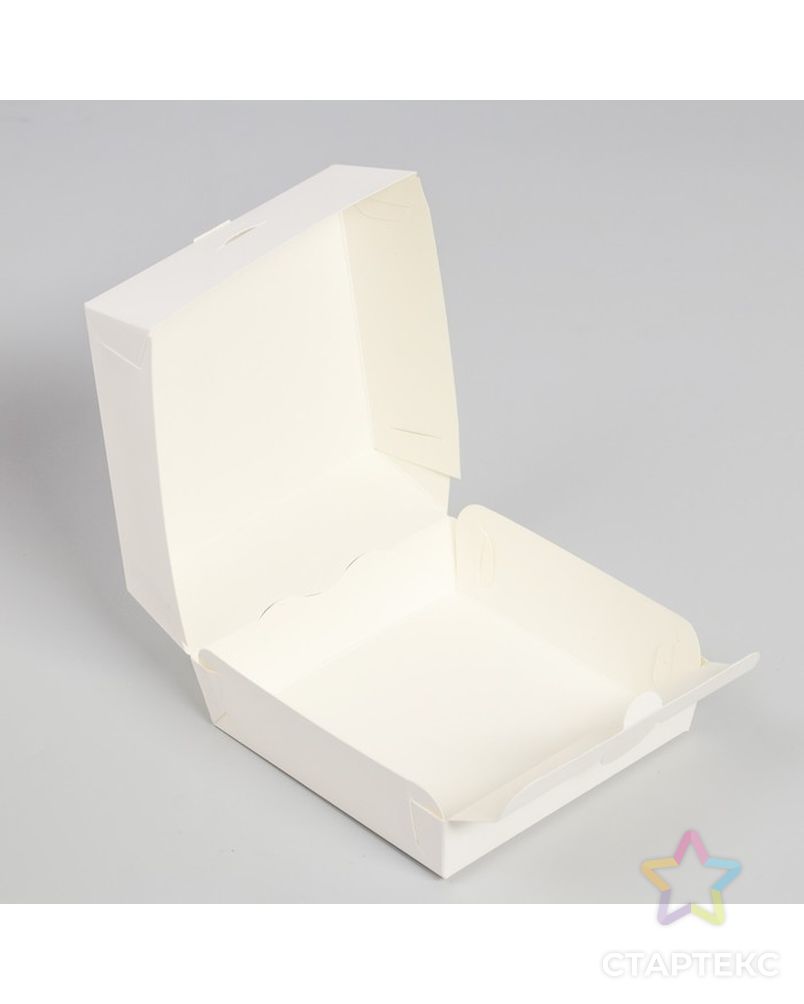 Коробка складная без окна под бенто-торт, белая, 12 х 12 х 7 см арт. СМЛ-190403-1-СМЛ0007479583 3