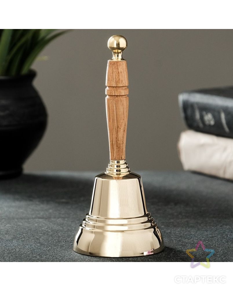 Валдайский колокольчик с деревянной ручкой, 7,1 см арт. СМЛ-199124-1-СМЛ0007486604 1