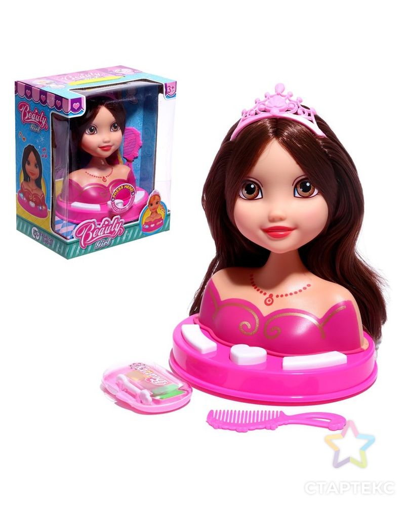 Кукла-манекен для создания причёсок "Маленькая принцесса" свет, звук арт. СМЛ-211997-1-СМЛ0007558890 1