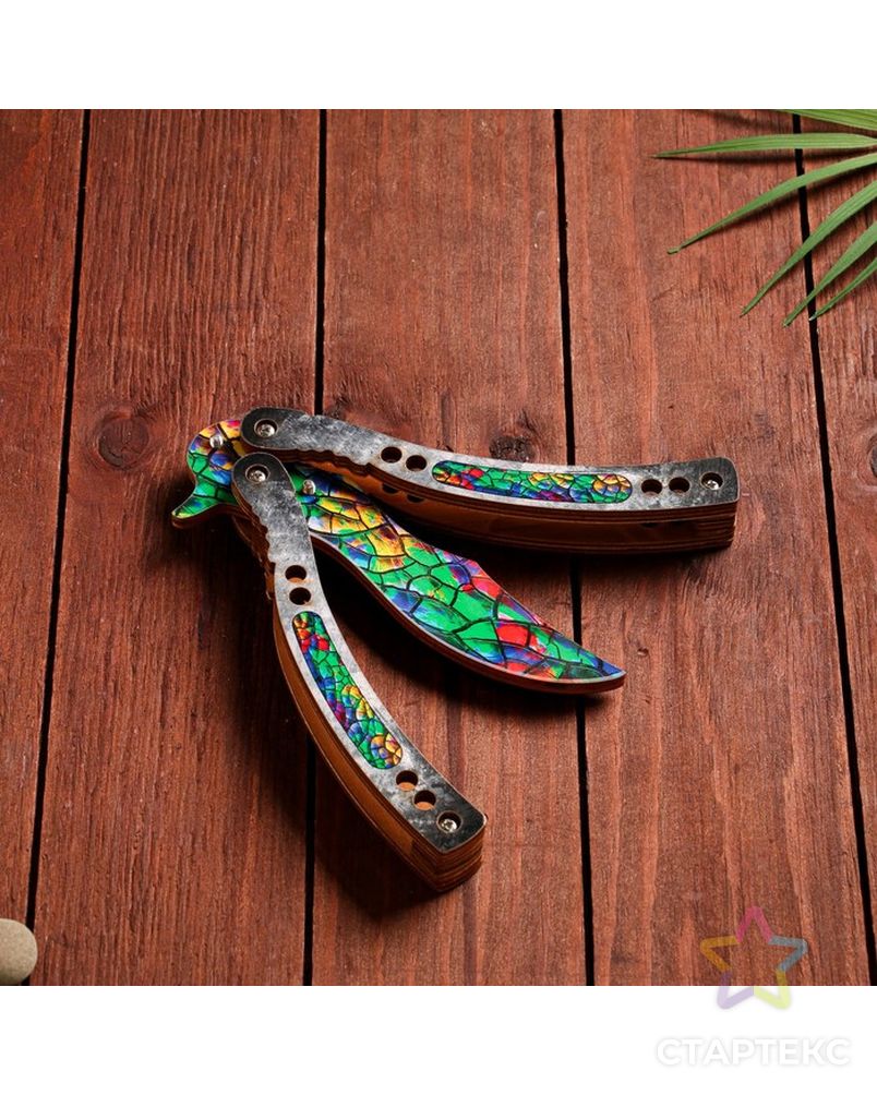 Сувенир деревянный "Нож Бабочка" разноцветный арт. СМЛ-202705-1-СМЛ0007560858 3