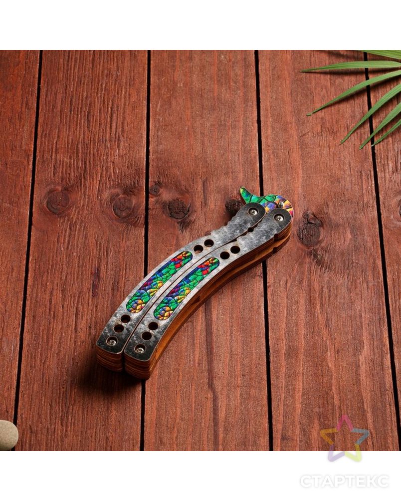 Сувенир деревянный "Нож Бабочка" разноцветный арт. СМЛ-202705-1-СМЛ0007560858 4