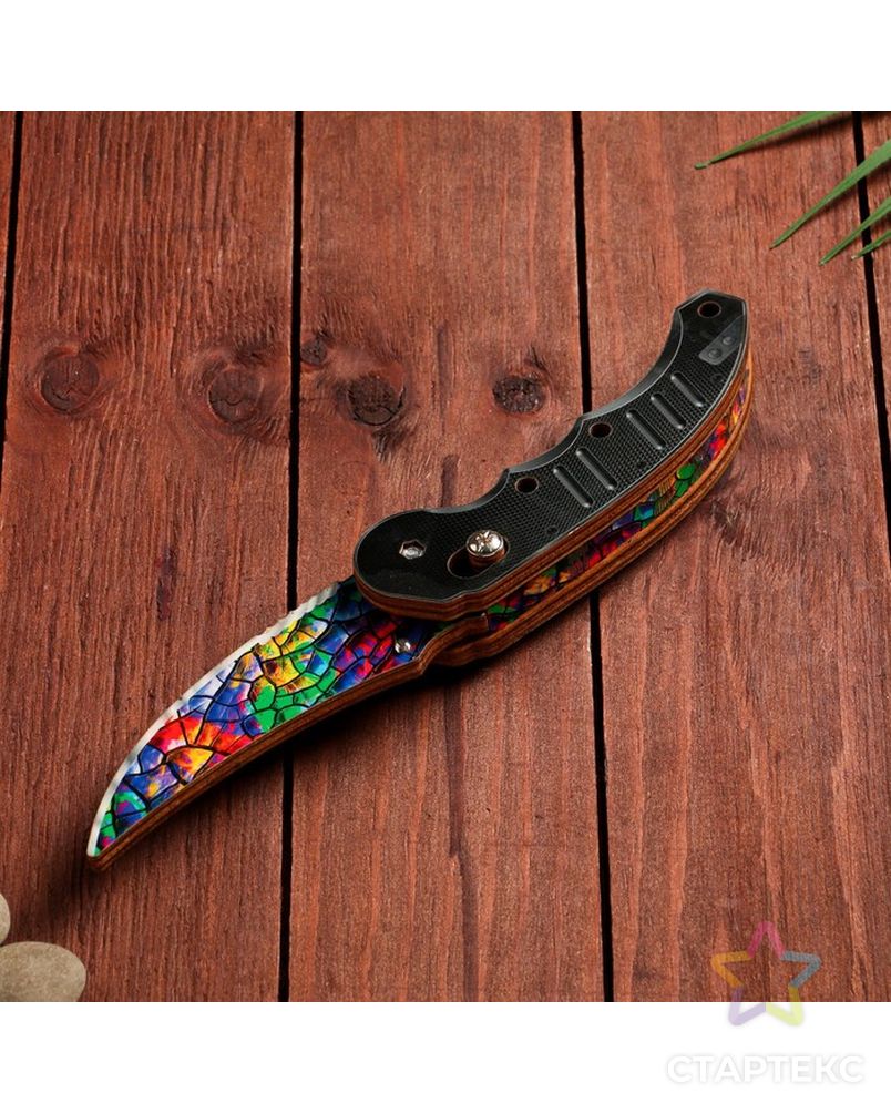 Сувенир деревянный "Ножик раскладной" разноцветный витраж арт. СМЛ-202713-1-СМЛ0007560866 2