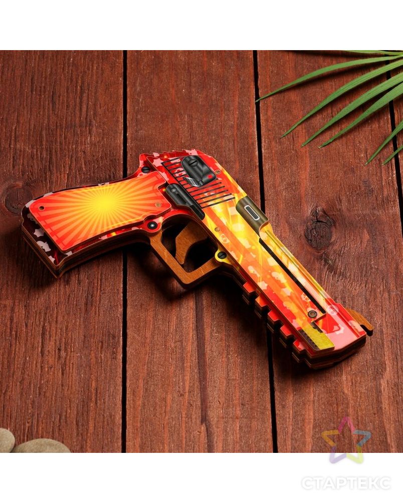 Сувенир деревянный "Пистолет-резинкострел" оранжевый арт. СМЛ-202721-1-СМЛ0007560874 2