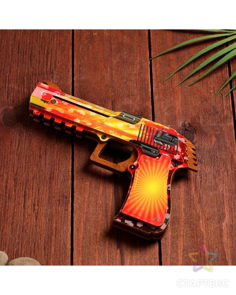 Сувенир деревянный "Пистолет-резинкострел" оранжевый арт. СМЛ-202721-1-СМЛ0007560874 3