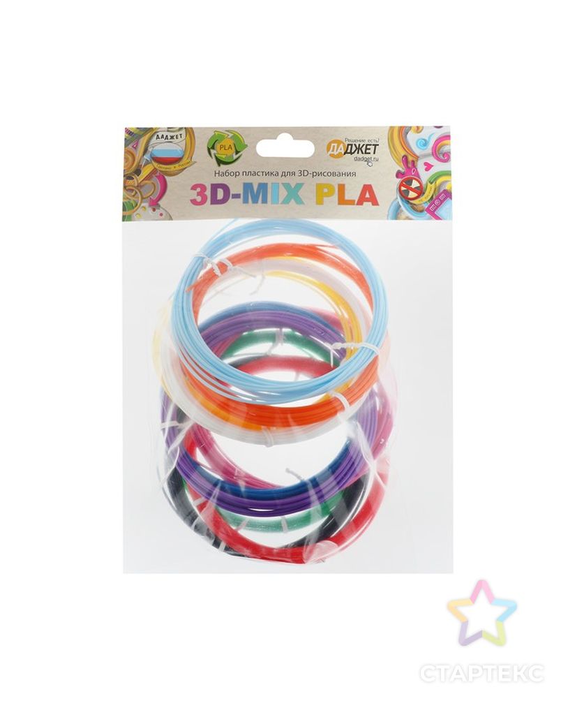 Пластик 3D-Mix, PLA, для 3D ручки, 10 цветов по 5 метров арт. СМЛ-218591-1-СМЛ0007569967 3
