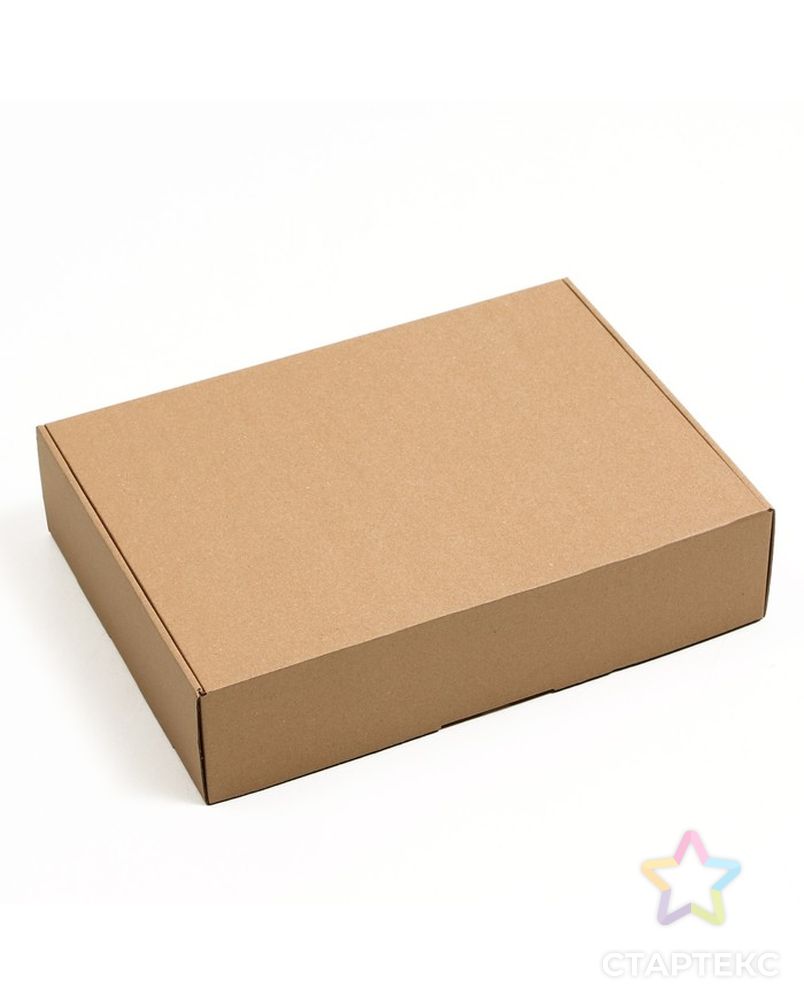 Коробка самосборная, бурая, 38 х 28 х 9 см, арт. СМЛ-222291-1-СМЛ0007574555 1