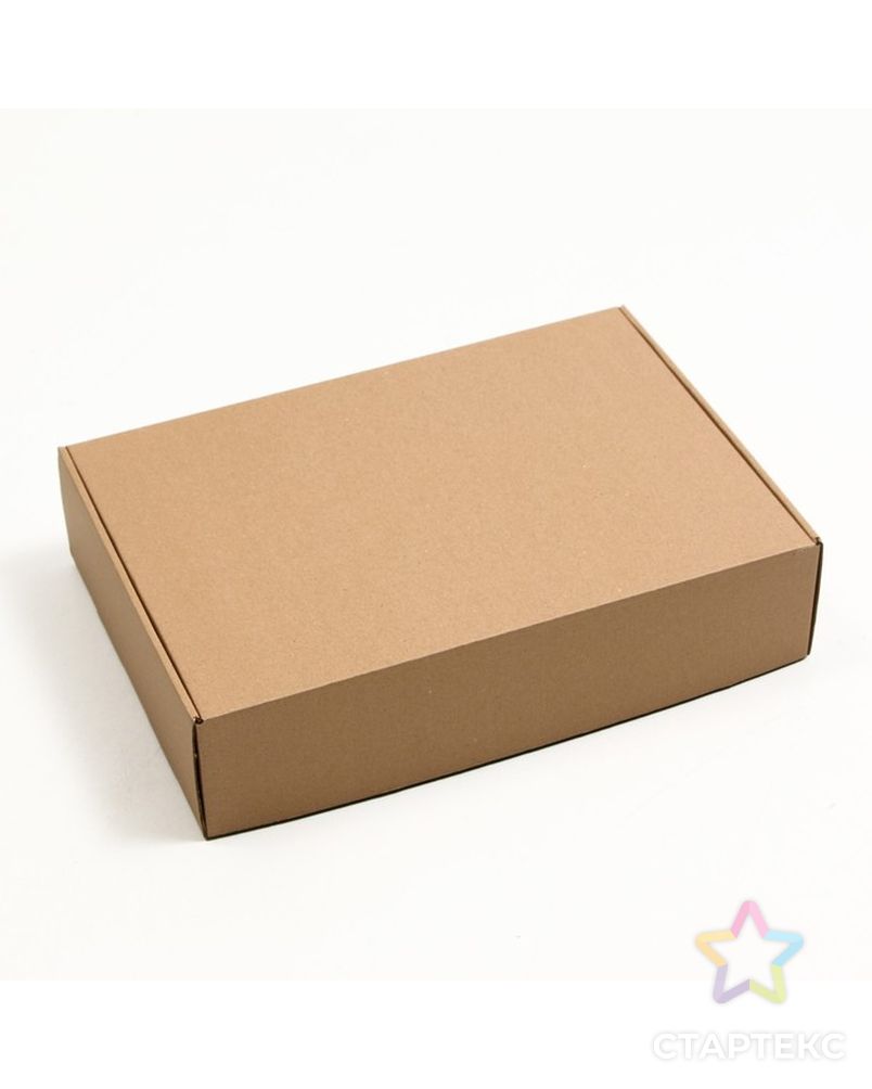Коробка самосборная, бурая, 36,5 х 25,5 х 9 см, арт. СМЛ-222292-1-СМЛ0007574556 1