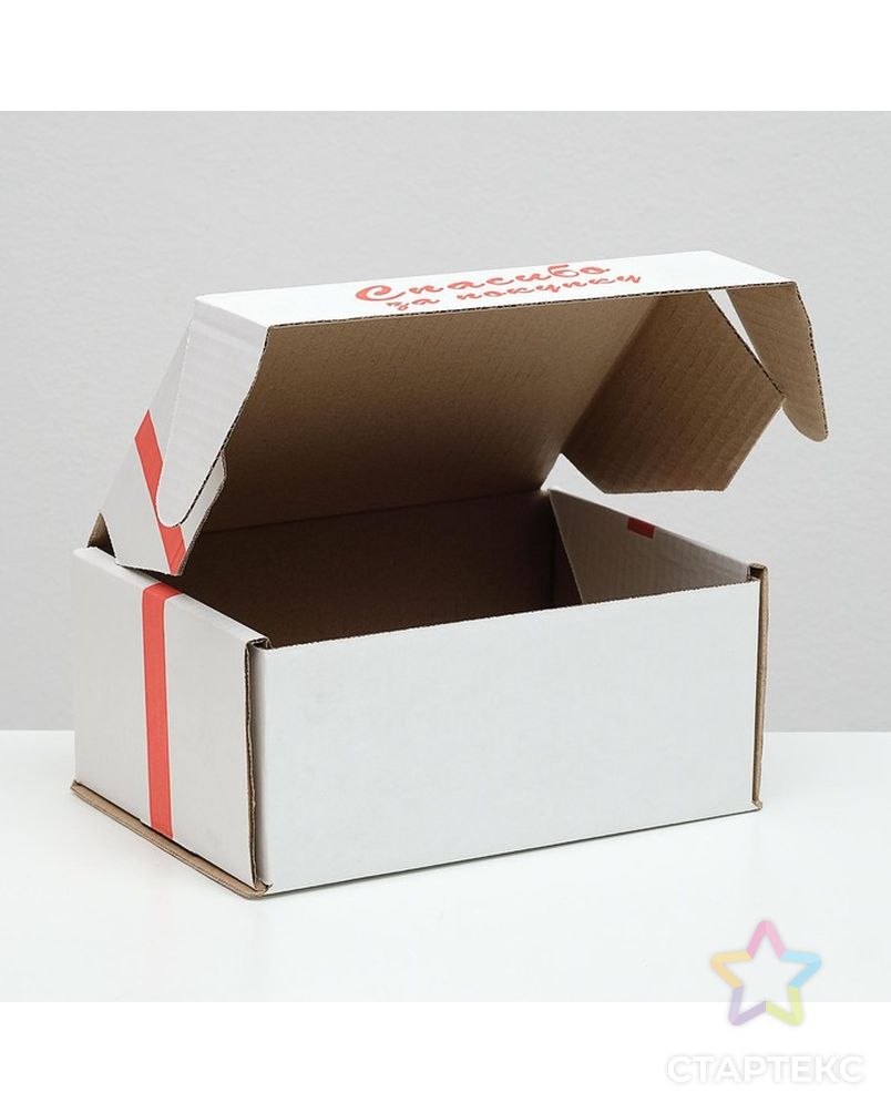 Коробка самосборная, "Спасибо за покупку", белая, 22 х 16,5 х 10 см, набор 5 шт. арт. СМЛ-197720-1-СМЛ0007575970 3