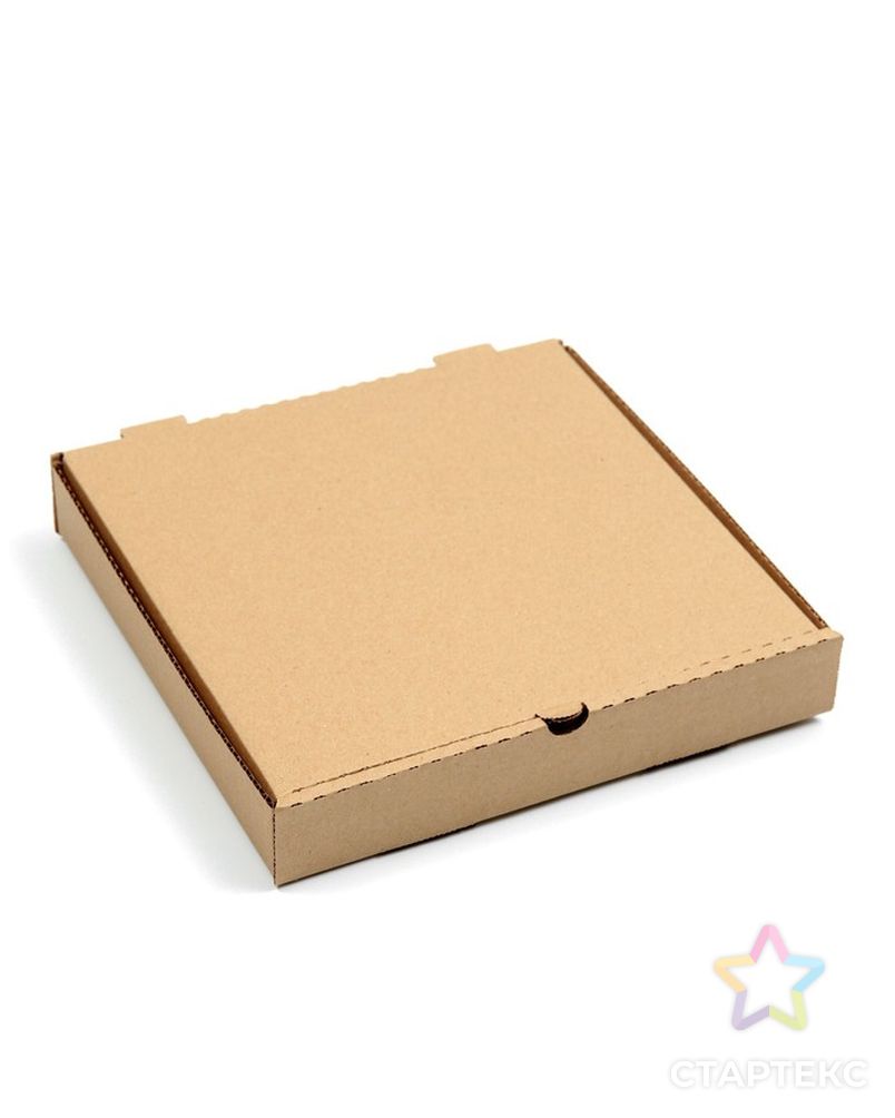 Коробка для пиццы, крафт, 25 х 25 х 4 см арт. СМЛ-213453-1-СМЛ0007580746 1