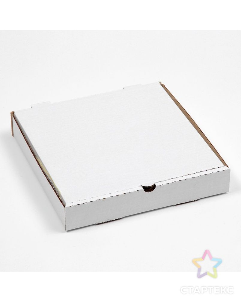 Коробка для пиццы, белая, 25 х 25 х 4 см арт. СМЛ-213454-1-СМЛ0007580747 1