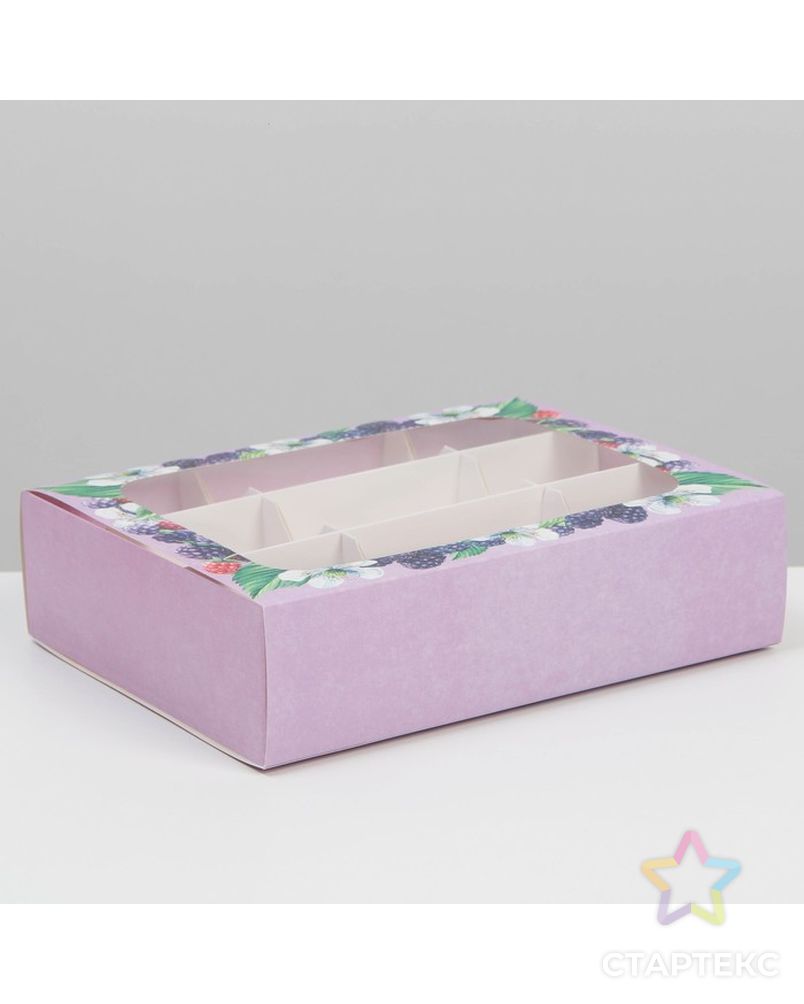 Коробка для кейкпосов с вкладышем «Ягодный рай»  - 6 шт, 15,2 х 20 х 5 см арт. СМЛ-226133-1-СМЛ0007582017 2