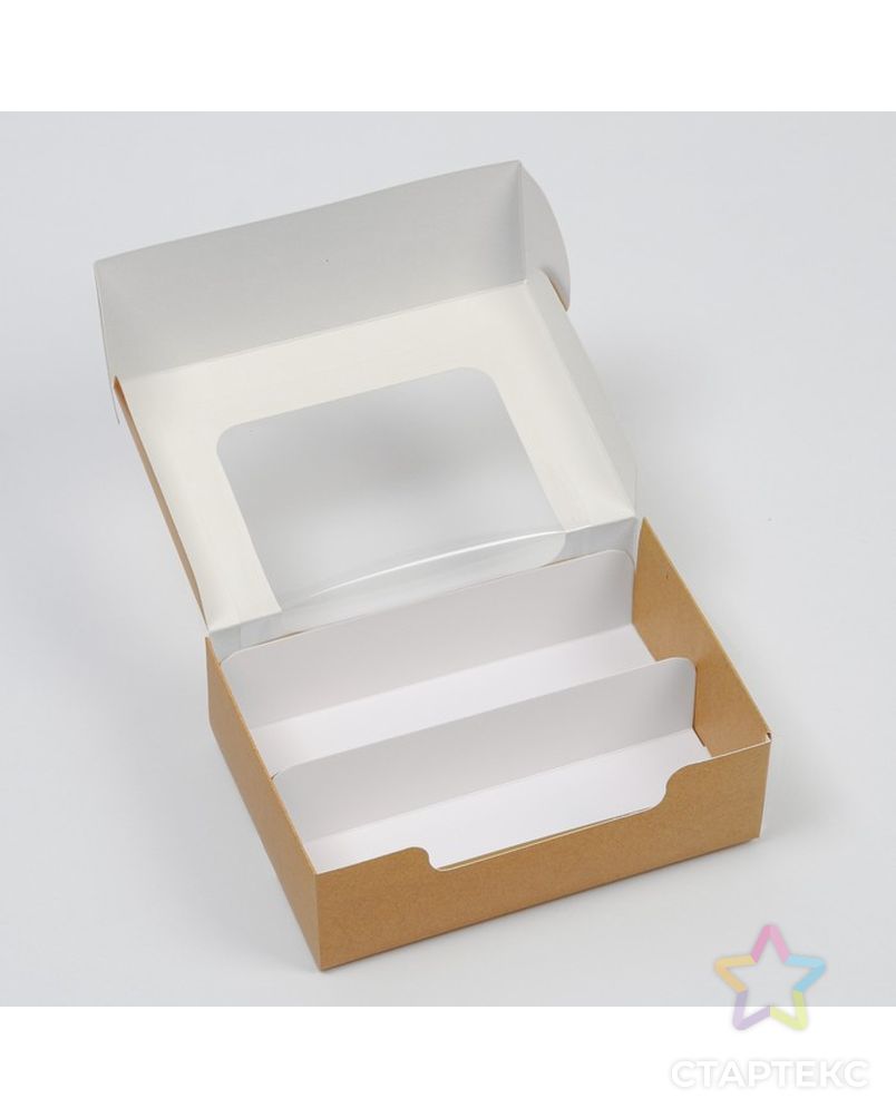 Коробка для эклеров с вкладышами «Сделано с любовью» - (вкладыш - 2 шт), 15 х 10 х 5 см арт. СМЛ-230019-1-СМЛ0007598241 2
