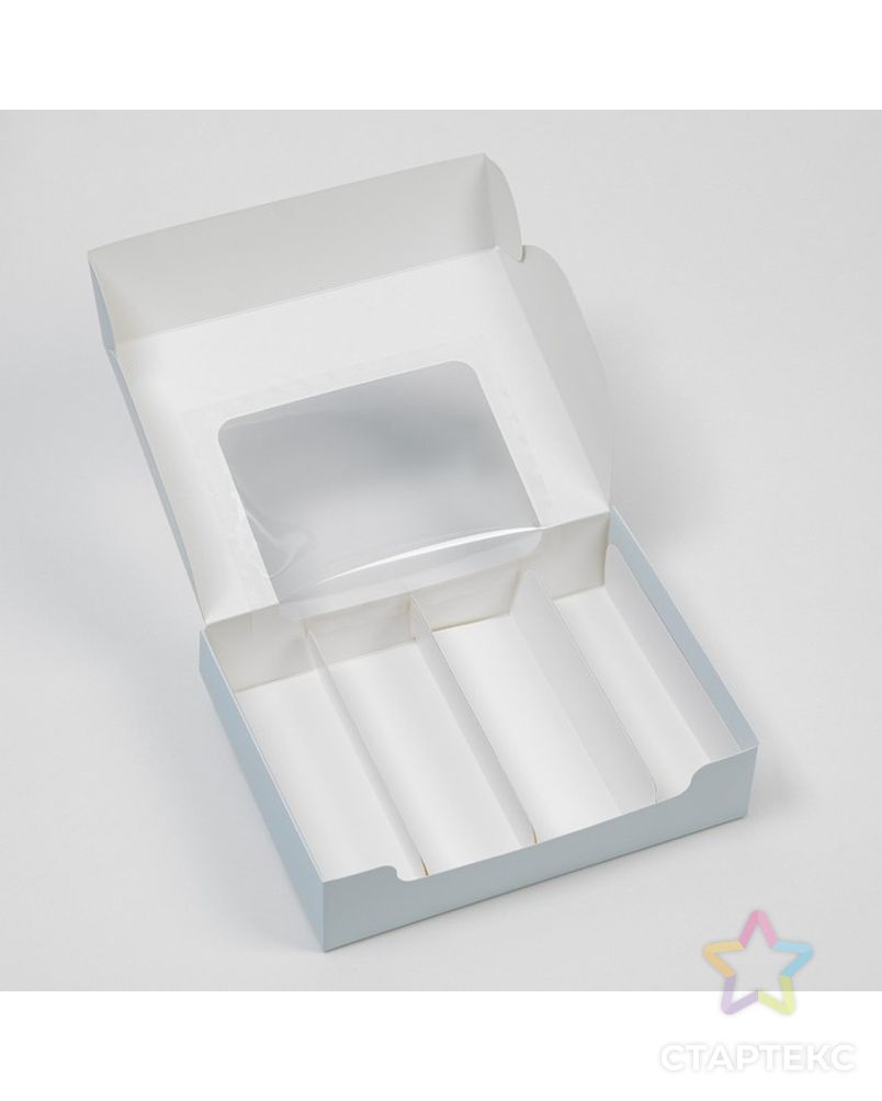 Коробка для эклеров с вкладышами «Фиалки» - (вкладыш - 4 шт) 20 х 15 х 5 см арт. СМЛ-230020-1-СМЛ0007598245 2