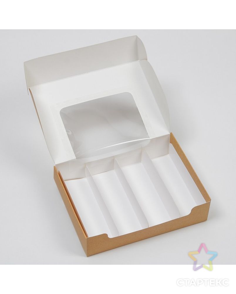 Коробка для эклеров с вкладышами «Сделано с любовью» - (вкладыш - 2 шт), 15 х 10 х 5 см арт. СМЛ-230019-2-СМЛ0007598246 3