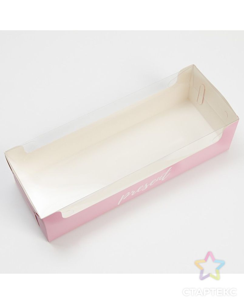 Коробка для кондитерских изделий с PVC крышкой Present, 30 х 8 х 11 см арт. СМЛ-231369-1-СМЛ0007601751 2
