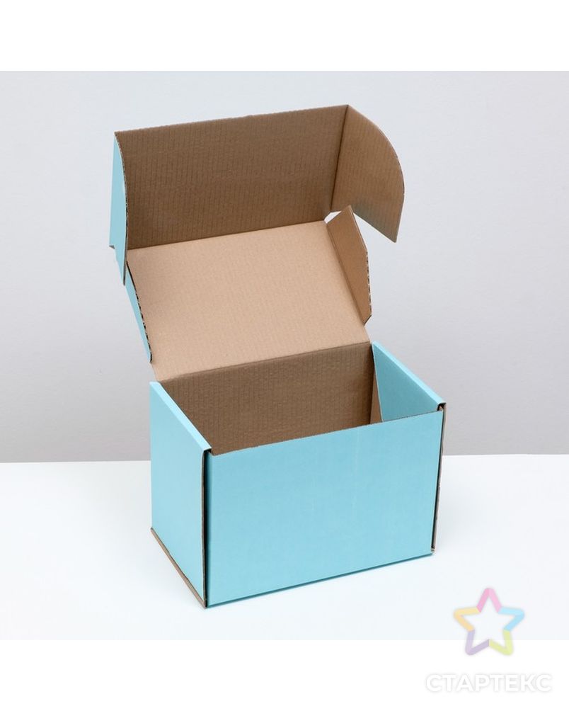 Коробка самосборная, голубая, 26,5 х 16,5 х 19 см, арт. СМЛ-230369-1-СМЛ0007610337 2