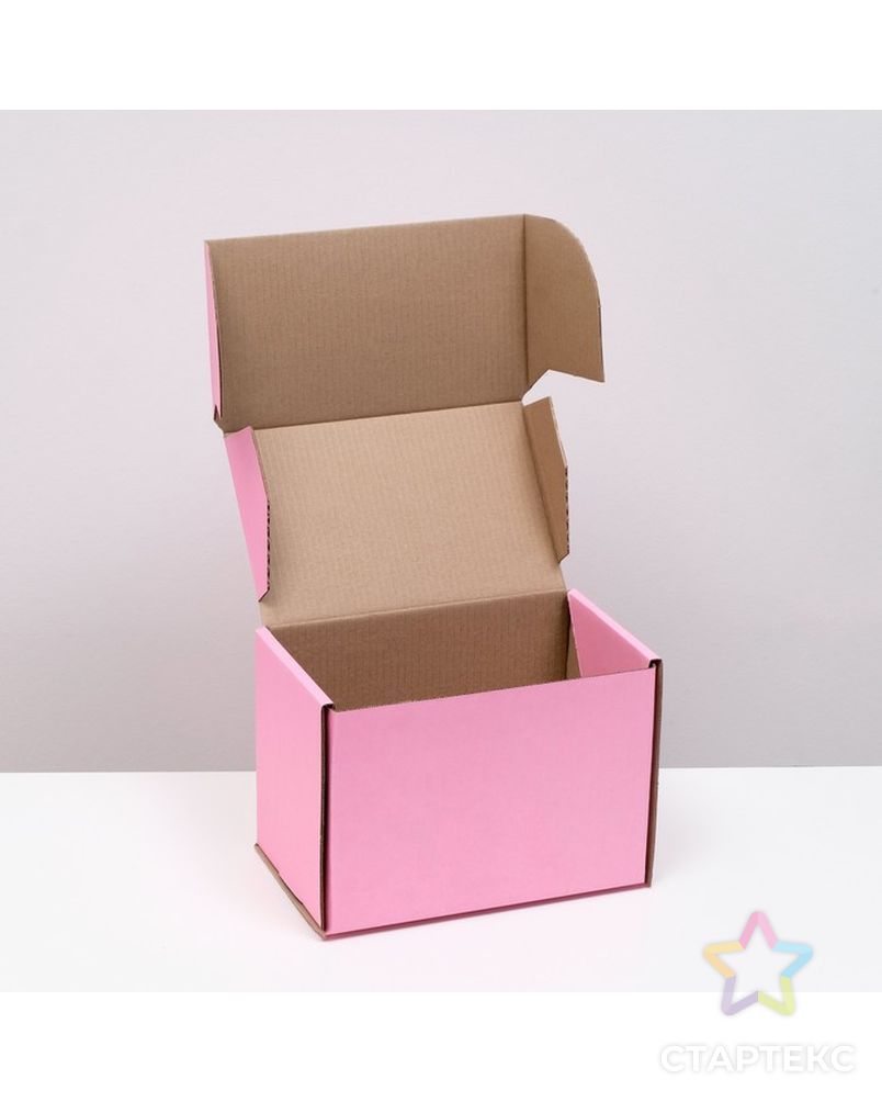 Коробка самосборная, розовая, 26,5 х 16,5 х 19 см, арт. СМЛ-230371-1-СМЛ0007610339 3