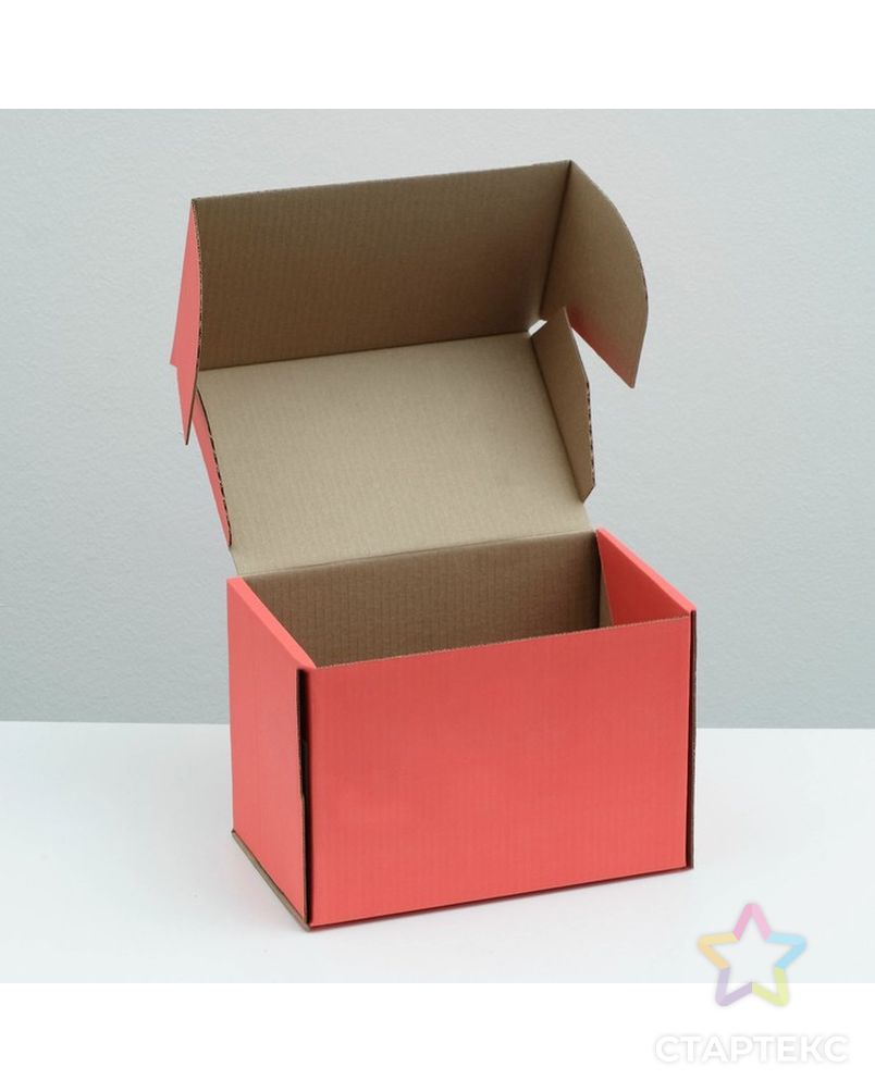 Коробка самосборная, красная, 26,5 х 16,5 х 19 см, арт. СМЛ-230618-1-СМЛ0007610340 3