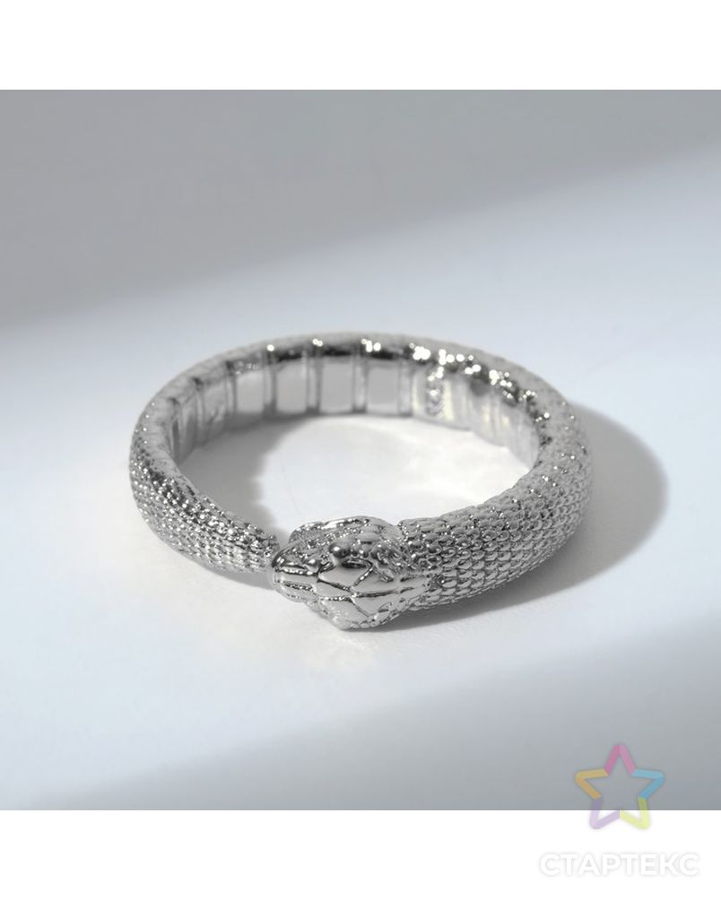Кольцо "Змея" уроборос, цвет серебро, безразмерное арт. СМЛ-216715-1-СМЛ0007644545 1