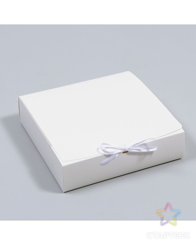 Коробка складная, белая, 24 х 24 x 6 см арт. СМЛ-226119-1-СМЛ0007653872 1