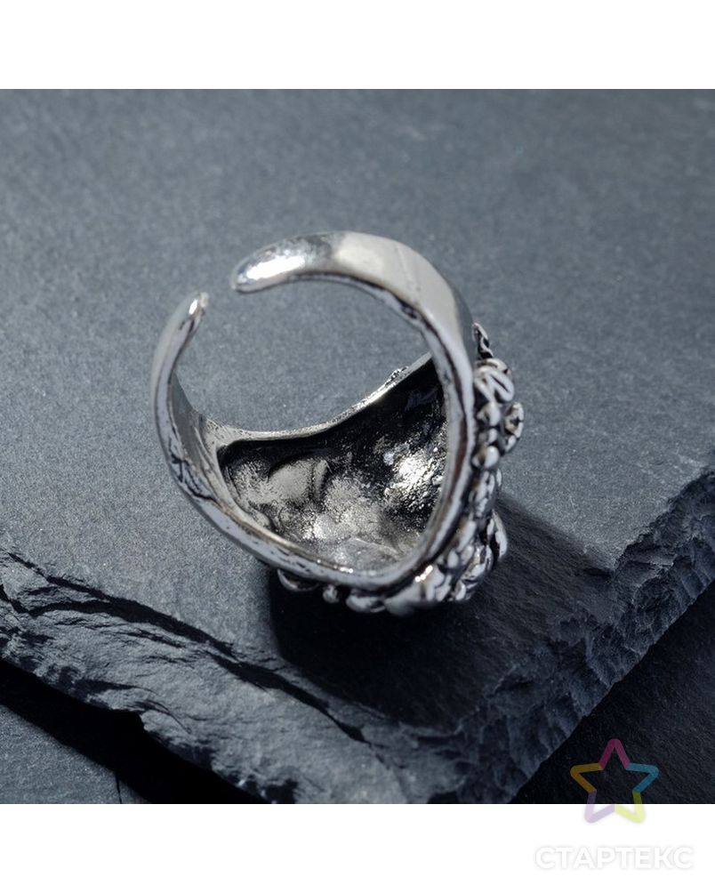 Кольцо "Перстень" лев, цвет чернёное серебро, безразмерное арт. СМЛ-218727-1-СМЛ0007664807 2