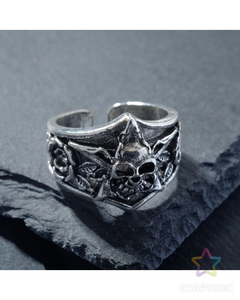 Кольцо "Перстень" цветочный сад, цвет чернёное серебро, безрзмерное арт. СМЛ-218732-1-СМЛ0007664812 1