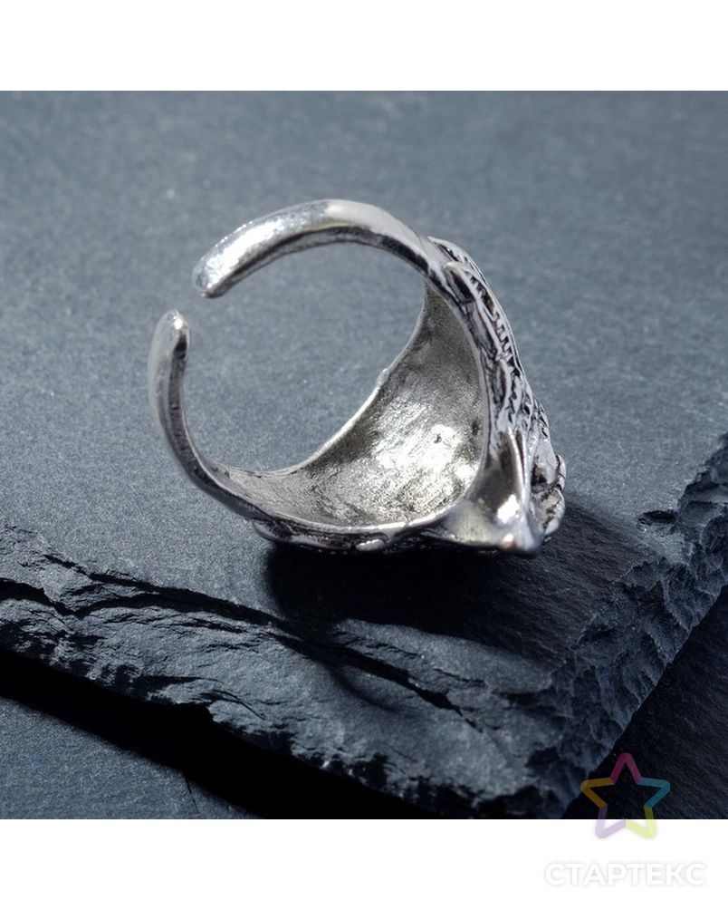 Кольцо "Перстень" сокол, цвет чернёное серебро, безразмерное арт. СМЛ-218733-1-СМЛ0007664813 2