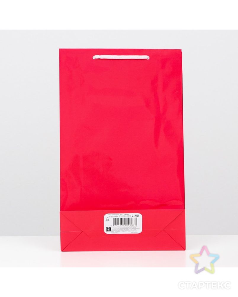 Пакет ламинированный, красный, 40,5 х 24,8 х 9 см, набор 12 шт. арт. СМЛ-216904-1-СМЛ0007674746 2