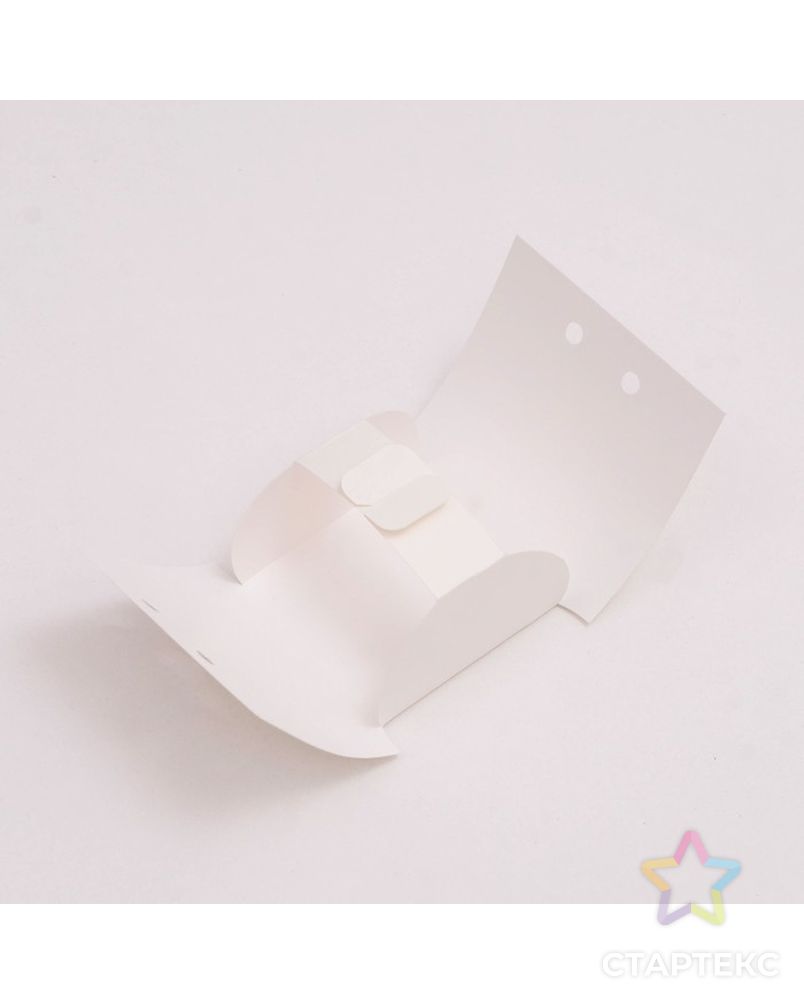 Коробка складная под конфеты, пирожные с лентой, белый, 6 х 6 х 4 см арт. СМЛ-230573-1-СМЛ0007730671 2