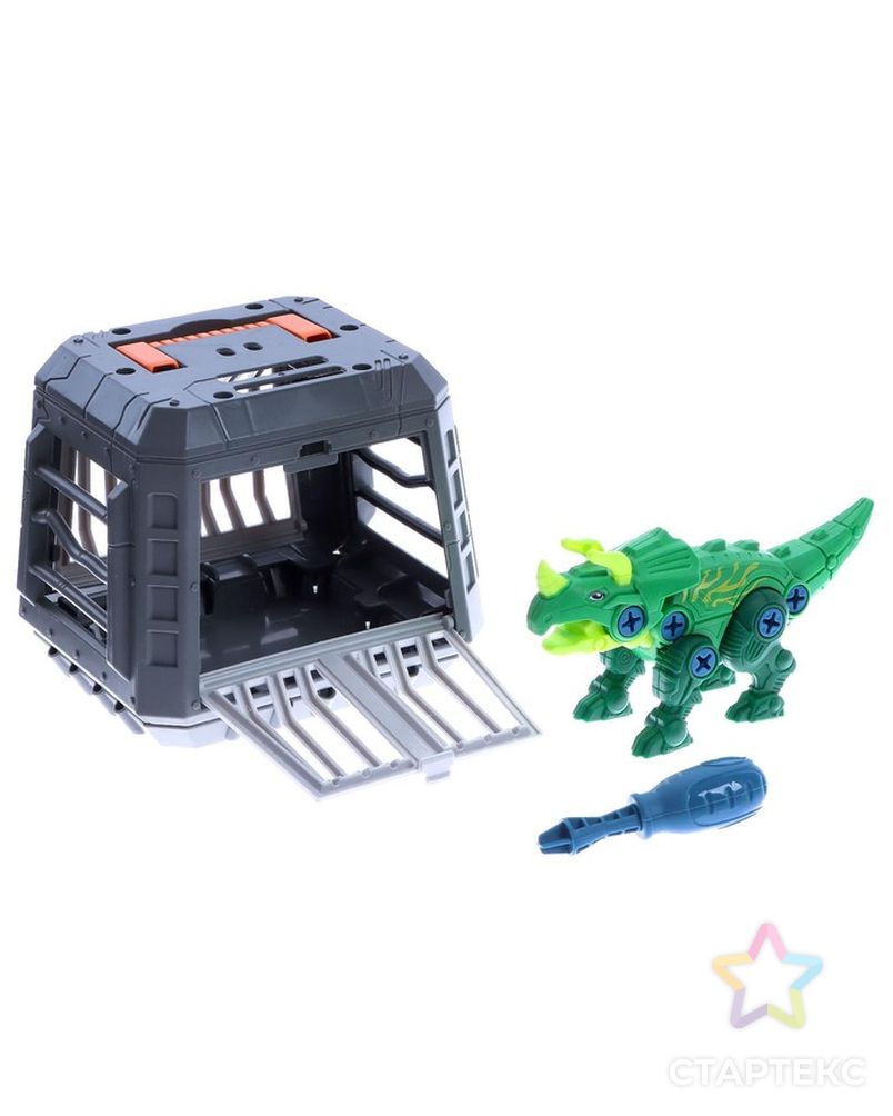 Конструктор винтовой "Динозавр", в клетке, зеленый, арт. СМЛ-228486-1-СМЛ0007782501 1