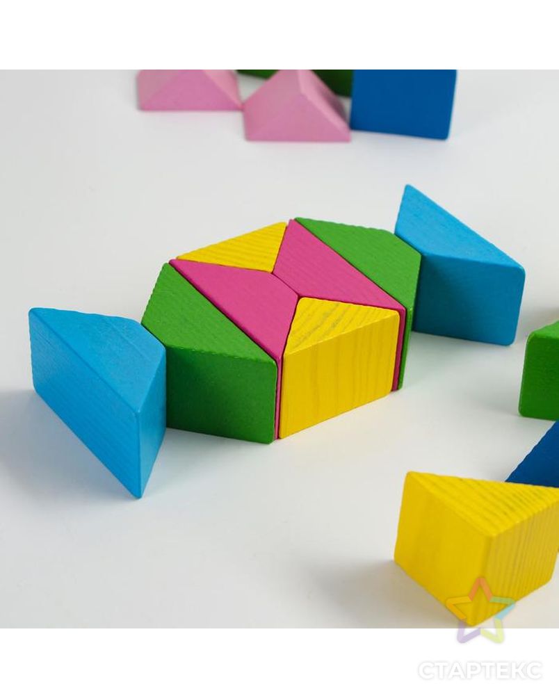 Треугольники Цветные, 16 элементов, 8 карточек с заданиями арт. СМЛ-102552-1-СМЛ0000789449 2