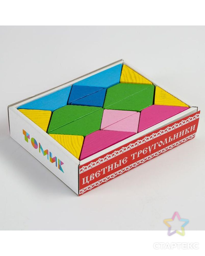 Треугольники Цветные, 16 элементов, 8 карточек с заданиями арт. СМЛ-102552-1-СМЛ0000789449 3