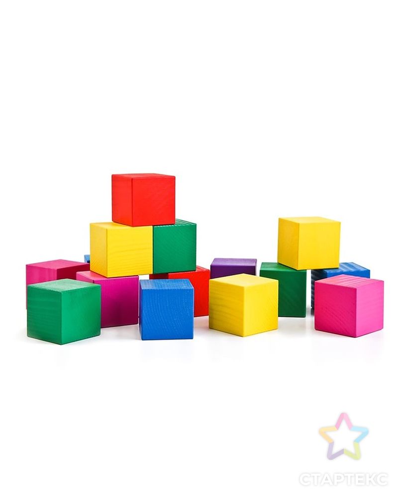Кубики «Цветные» 20 элементов арт. СМЛ-102554-1-СМЛ0000789451 2