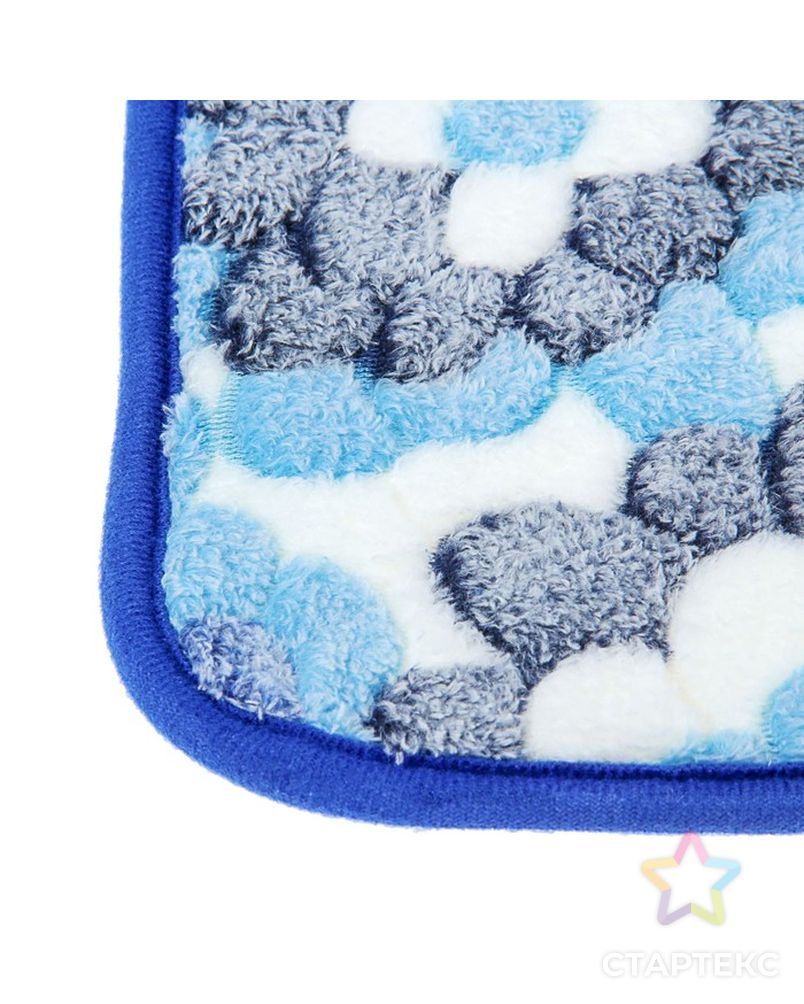 Набор ковриков для ванны и туалета «Голубые цветы», 2 шт: 40×50, 50×80 см арт. СМЛ-30418-1-СМЛ0798119 2