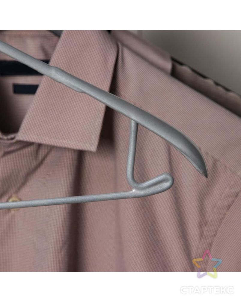 Вешалка-плечики для одежды Доляна, размер 46-48, антискользящее покрытие, широкие плечики, цвет чёрный арт. СМЛ-176214-2-СМЛ0000819682 3