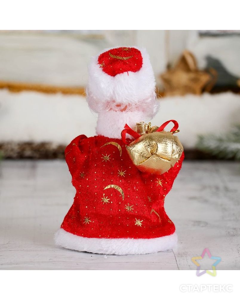 Дед Мороз, в красной шубе, с колокольчиком, с подсветкой, двигается, без музыки арт. СМЛ-102694-1-СМЛ0000827789 3