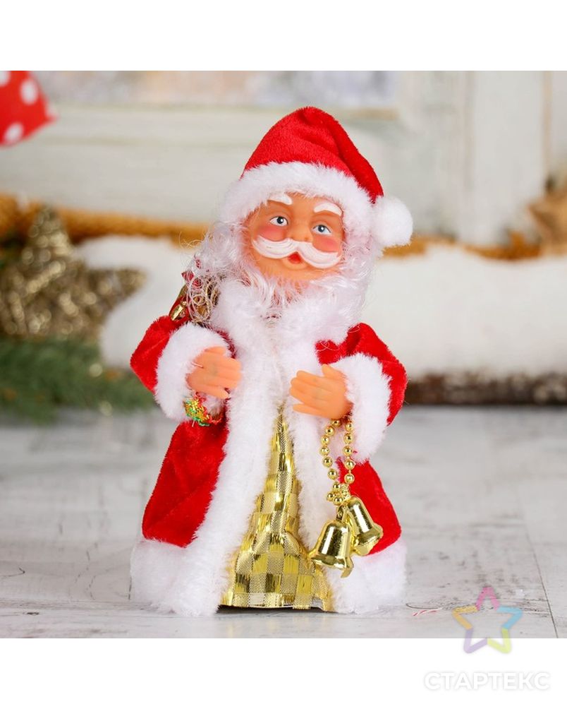 Дед Мороз, в кучерявой шубке, с подсветкой, двигается, без музыки арт. СМЛ-102695-1-СМЛ0000827790 1