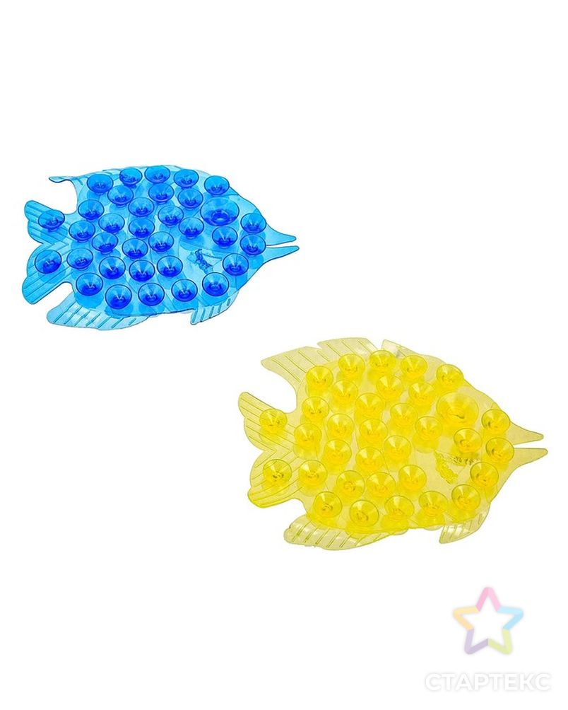 Мини-коврик для ванны «Рыбка», 11×12 см, цвет МИКС арт. СМЛ-102770-1-СМЛ0000848083 2
