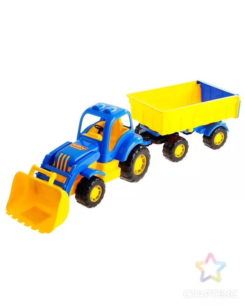 Трактор с прицепом №1 и ковшом «Силач», МИКС арт. СМЛ-102838-1-СМЛ0000882833 - рис. 1